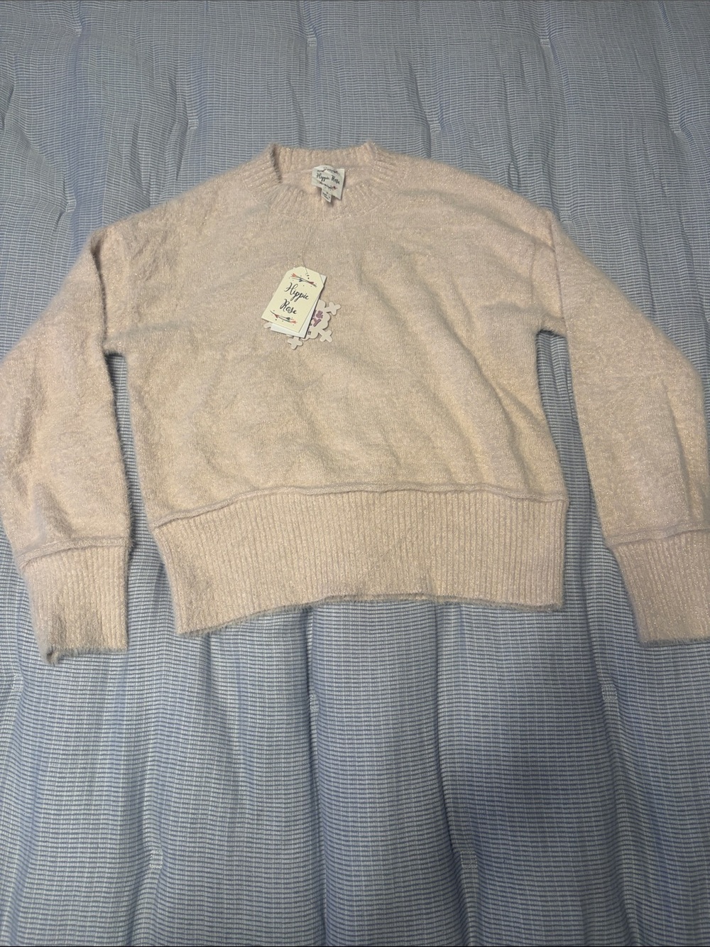 Hippie Rose Soft Blush Crewneck Sweater